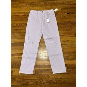 Vigoss Womens Billie 90s Boyfriend Jeans Sz 28 Lavendar Distressed Denim NWT